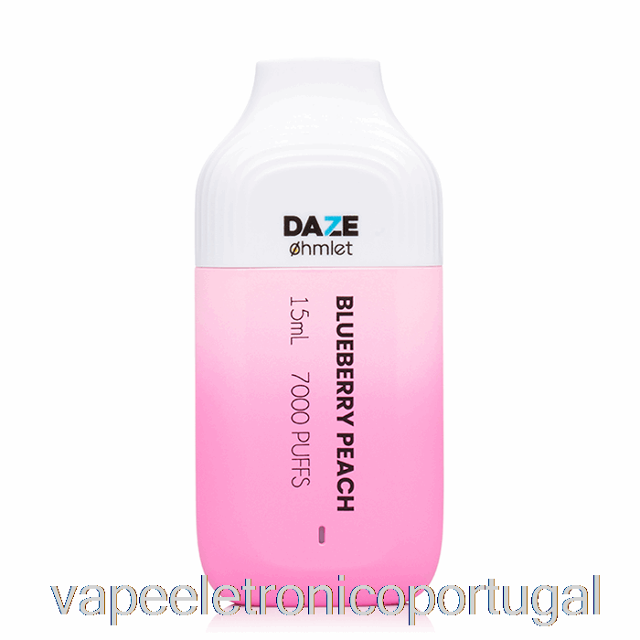 Vape Eletrônico 7 Daze Ohmlet 7000 0% Zero Nicotina Descartável Mirtilo Pêssego